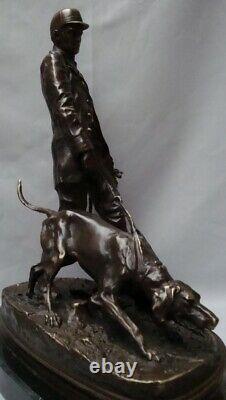 Statue Sculpture Chien Chasse Animalier Valet Style Art Deco Style Art Nouveau B