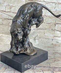 Statue Sculpture Cougar Faune Art Déco Style Art Nouveau Style Bronze