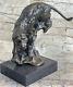 Statue Sculpture Cougar Faune Art Déco Style Art Nouveau Style Bronze