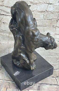 Statue Sculpture Cougar Faune Art Déco Style Art Nouveau Style Bronze