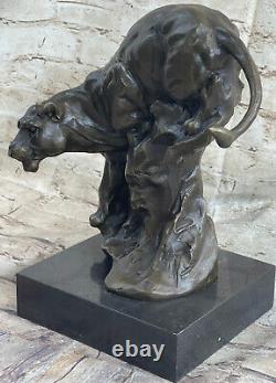 Statue Sculpture Cougar Faune Art Déco Style Art Nouveau Style Bronze