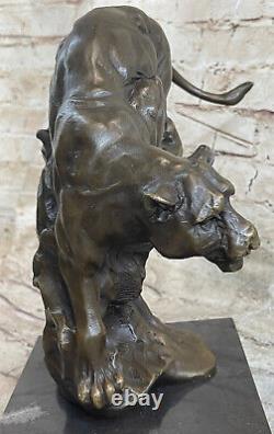 Statue Sculpture Cougar Faune Art Déco Style Art Nouveau Style Bronze