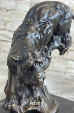 Statue Sculpture Cougar Faune Art Déco Style Art Nouveau Style Bronze