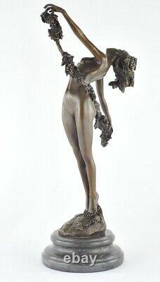 Statue Sculpture Danseuse Nue Sexy Style Art Deco Style Art Nouveau Bronze massi