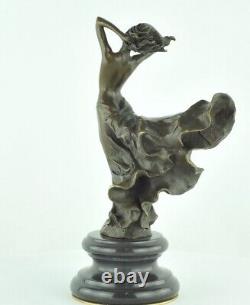 Statue Sculpture Danseuse Nue Sexy Style Art Deco Style Art Nouveau Bronze massi