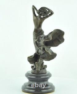 Statue Sculpture Danseuse Nue Sexy Style Art Deco Style Art Nouveau Bronze massi