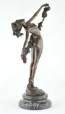 Statue Sculpture Danseuse Nue Sexy Style Art Deco Style Art Nouveau Bronze massi