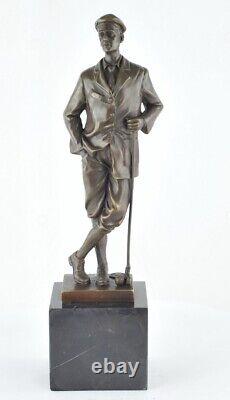 Statue Sculpture Golfeur Golf Style Art Deco Style Art Nouveau Bronze massif Sig