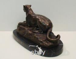 Statue Sculpture Lion Lionne Animalier Style Art Deco Style Art Nouveau Bronze m