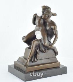 Statue Sculpture Nue Couple Sexy Style Art Deco Style Art Nouveau Bronze massif