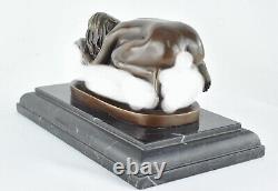 Statue Sculpture Nymphe Sexy Style Art Deco Style Art Nouveau Bronze massif Sign