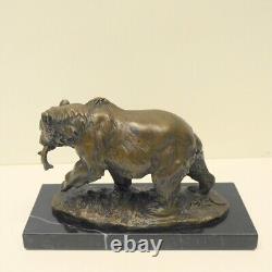 Statue Sculpture Ours Animalier Style Art Deco Style Art Nouveau Bronze massif S