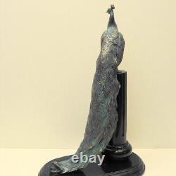 Statue Sculpture Paon Oiseau Animalier Style Art Deco Style Art Nouveau Bronze m