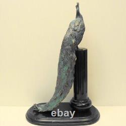 Statue Sculpture Paon Oiseau Animalier Style Art Deco Style Art Nouveau Bronze m