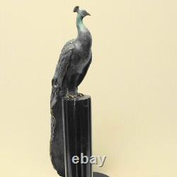 Statue Sculpture Paon Oiseau Animalier Style Art Deco Style Art Nouveau Bronze m