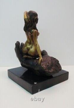 Statue Sculpture Pin-up Sexy Nu Style Art Deco Style Art Nouveau Bronze massif S