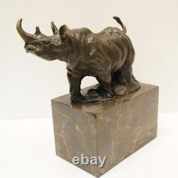 Statue Sculpture Rhinoceros Animalier Style Art Deco Style Art Nouveau Bronze ma