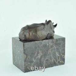 Statue Sculpture Rhinoceros Animalier Style Art Deco Style Art Nouveau Bronze ma