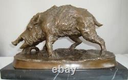 Statue Sculpture Sanglier Animalier Chasse Style Art Deco Style Art Nouveau Bron