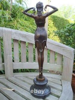 Statue Sculpture Scarabee Danseuse Nue Sexy Style Art Deco Style Art Nouveau Bro