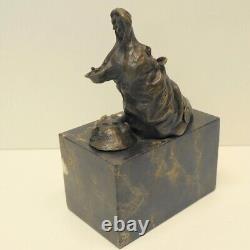 Statue Sculpture hippopotame Animalier Chasse Style Art Deco Style Art Nouveau B