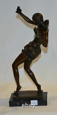 Statue en bronze de la danseuse de la liberté de style art déco nouveau