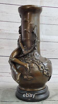 Style Art Nouveau / Deco Chair Nue Homme Bronze Masterpiece Détaillé Figurine