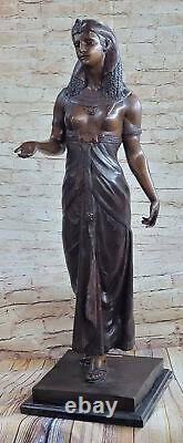 Style Art Nouveau Deco Égyptien Revival Roya Statue Bronze Figurine Sculpture