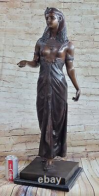 Style Art Nouveau Deco Égyptien Revival Roya Statue Bronze Figurine Sculpture