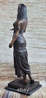 Style Art Nouveau Deco Égyptien Revival Roya Statue Bronze Figurine Sculpture