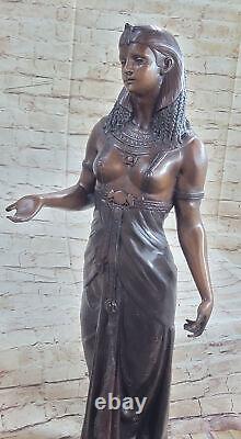 Style Art Nouveau Deco Égyptien Revival Roya Statue Bronze Figurine Sculpture