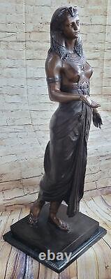 Style Art Nouveau Deco Égyptien Revival Roya Statue Bronze Figurine Sculpture