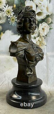 Style Art Nouveau Deco Femelle Buste Par Villanis Bronze Sculpture Collector
