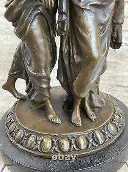 Style Art Nouveau Deux Sister Par M. LOPEZ Bronze Sculpture Fonte de Figurine