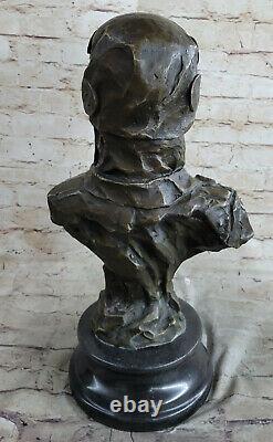 Style Art Nouveau Doré Bronze Femelle Buste Figuratif Cire Joint Signée France