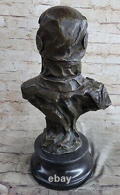 Style Art Nouveau Doré Bronze Femelle Buste Figuratif Cire Seal Signée France