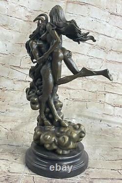 Style Art Nouveau Euro Chair Bronze Diable Satan Satyre Sculpture Fonte Figurine