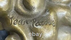Style Art Nouveau Euro Chair Bronze Diable Satan Satyre Sculpture Fonte Figurine