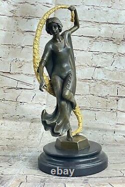 Style Art Nouveau Fait à la Main Rugissant 20 Danseuse Bronze Classique Ouvre