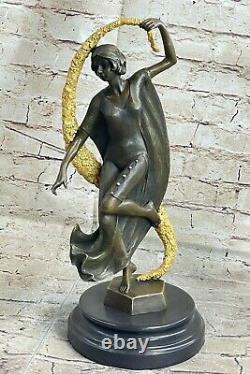 Style Art Nouveau Fait à la Main Rugissant 20 Danseuse Bronze Classique Ouvre