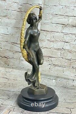 Style Art Nouveau Fait à la Main Rugissant 20 Danseuse Bronze Classique Ouvre