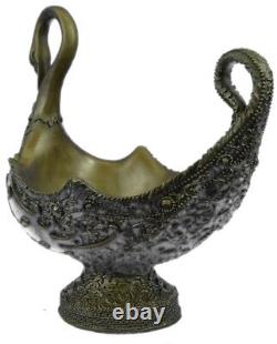 Style Art Nouveau Fonte Cygne Jardinière Bronze Sculpture Classique Ouvre Cadeau