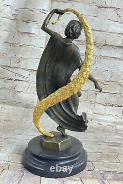 Style Art Nouveau Main Fabriqué Rugissant 20 Danseuse Bronze Classique Ouvre