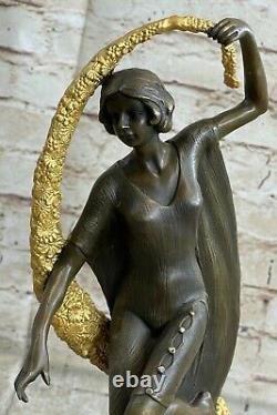 Style Art Nouveau Main Fabriqué Rugissant 20 Danseuse Bronze Classique Ouvre