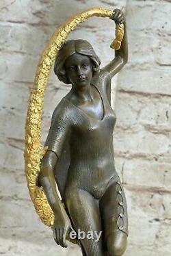 Style Art Nouveau Main Fabriqué Rugissant 20 Danseuse Bronze Classique Ouvre