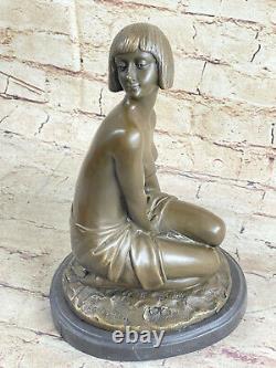 Style Art Nouveau Marron Patine Mythique Mystery Nymphe Sculpture Bronze