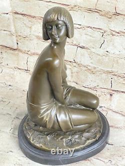 Style Art Nouveau Marron Patine Mythique Mystery Nymphe Sculpture Bronze Affaire