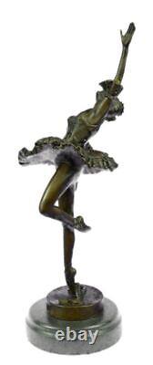 Style Art Nouveau Original Milo Prima Ballerine Bronze Sculpture Marbre Base De