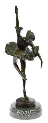 Style Art Nouveau Original Milo Prima Ballerine Bronze Sculpture Marbre Base De