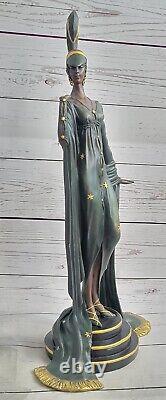 Style Art Nouveau Sculpture Revue Danseuse Signée J Erté Bronze Statue Fonte